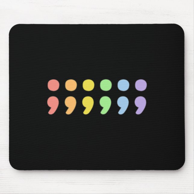 Pride Mental Health Semicolon Lgbtqia+ Lgbt Pastel Mousepad (Vorne)