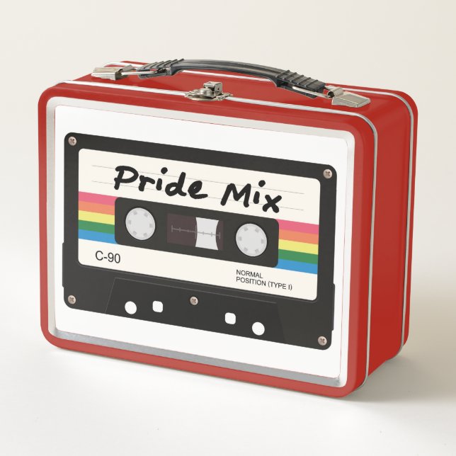 Pride Mix Cassette Metall Brotdose (Vorderseite)