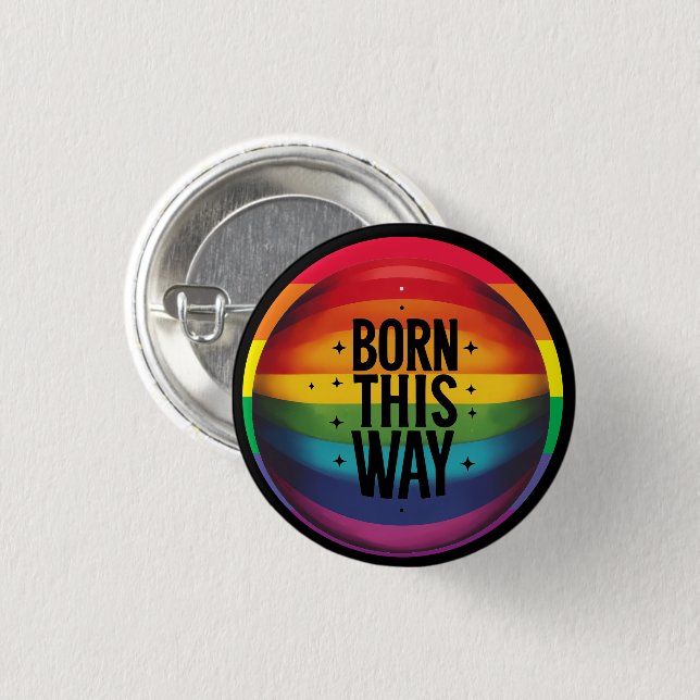 Pride Month LGBT mit Regenbogen-Thema Button (Vorne & Hinten)