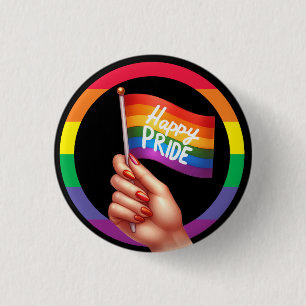 Pride Month LGBT mit Regenbogenthema Button