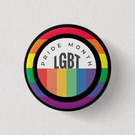 Pride Month  LGBT with rainbow theme Button