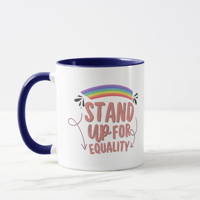 Pride Month Rainbow Stand Up Coffee Mug  Tasse (Links)
