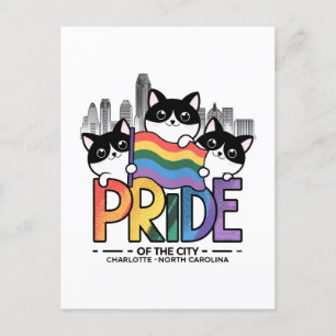 Pride of Charlotte City North Carolina USA Regenbo Postkarte