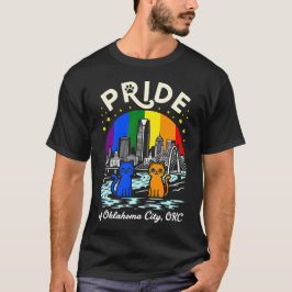 Pride of Oklahoma City OKC Cats Rainbow Flag T-Shirt