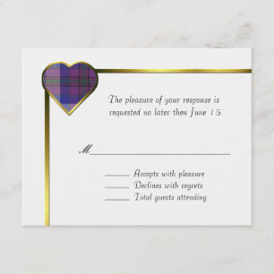 Pride of Scotland Heart RSVP Card Karte
