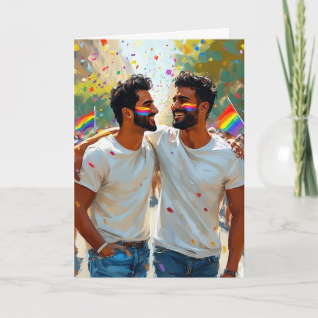 Pride-Parade Umarmung Karte (Vorderseite)