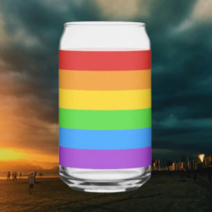 Pride Pour: Regenbogenflagge Dosenglas