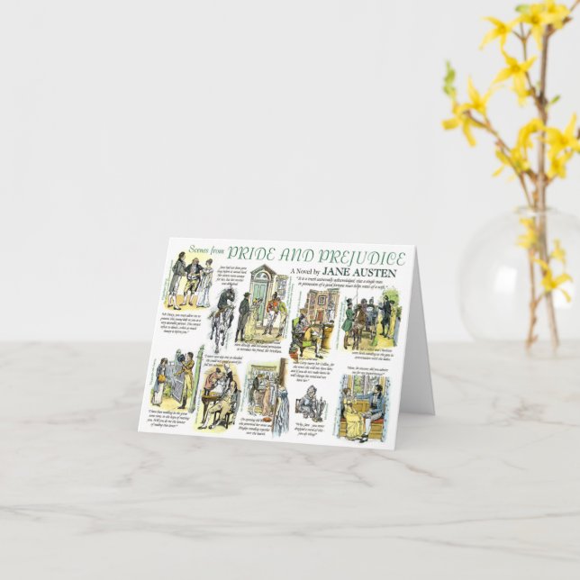 Pride & Prejudice Notecard Karte (Gelbe Blume)