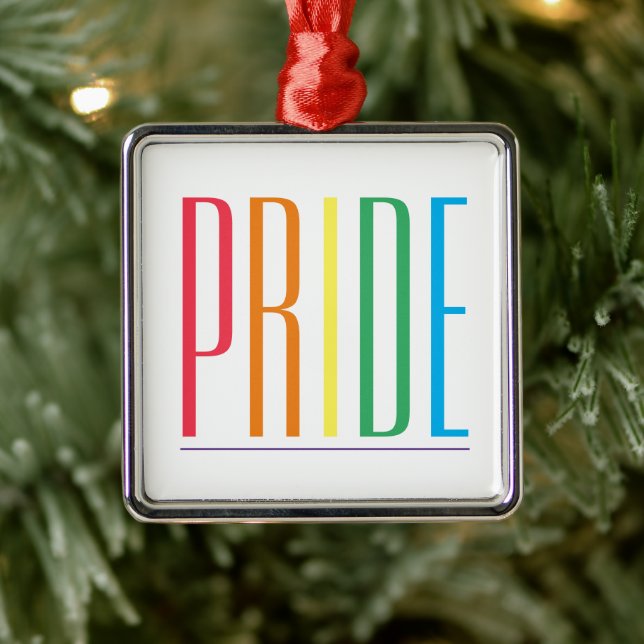 PRIDE Premium Square Ornament Aus Metall (Baum)