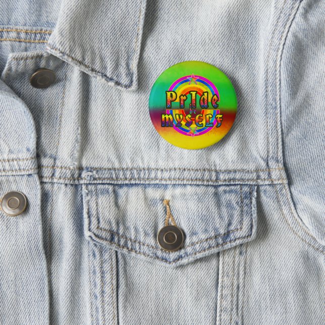 Pride Proud Gay Lesbian Rainbow Happy Star Button (Beispiel)