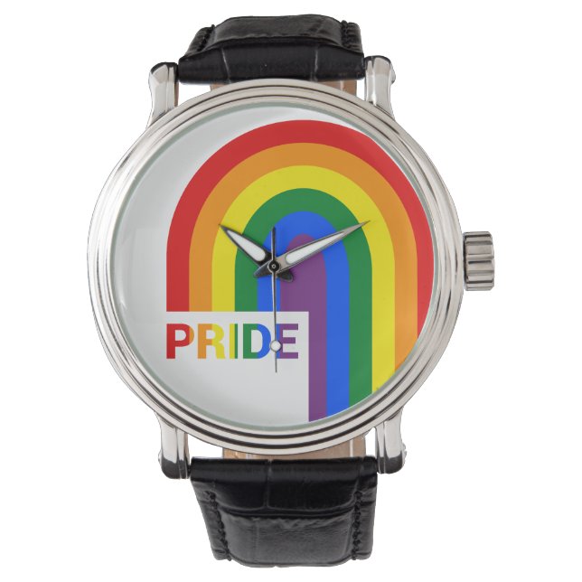 Pride Rainbow Armbanduhr (Vorderseite)