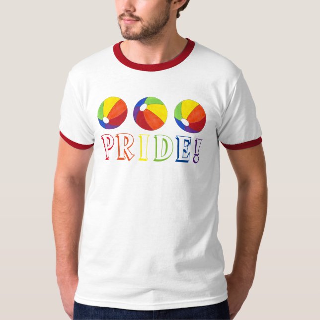 Pride Rainbow Beach Ball Beachball Sommer T-Shirt (Vorderseite)