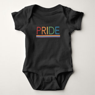 PRIDE Rainbow Black Baby Bodysuit Strampler