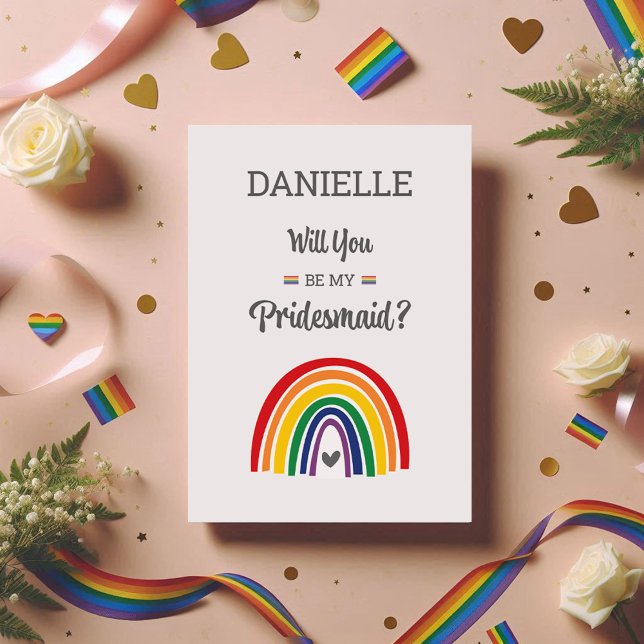 Pride Rainbow Bridesmaid Vorschlag Card LGBTQ Einladung (Von Creator hochgeladen)