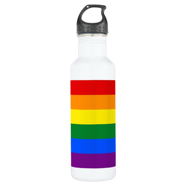 Pride Rainbow Flag Edelstahlflasche (Vorderseite)