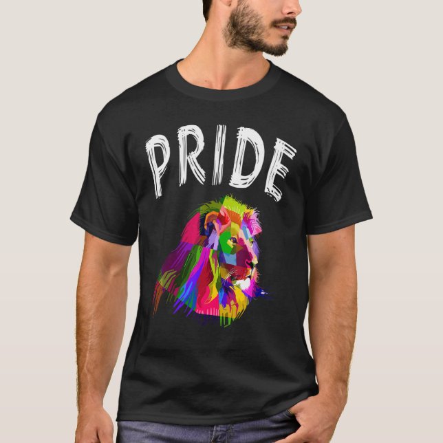 Pride Rainbow Flag Graphic Lion Human Rights Women T-Shirt (Vorderseite)