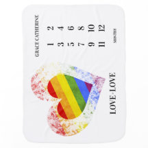 Pride Rainbow Heart Baby Growth Tracker