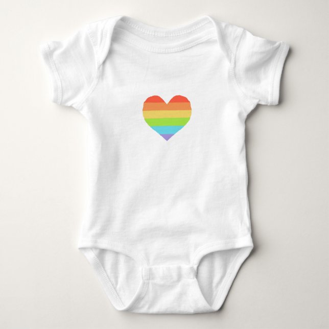 Pride Rainbow Heart Baby Strampler (Vorderseite)