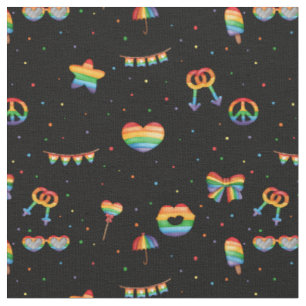 Pride Rainbow LGBT Gay Que ein Liebe Muster Stoff