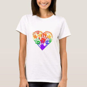 Pride Rainbow LGBTQ+ bunt Herz T-Shirt