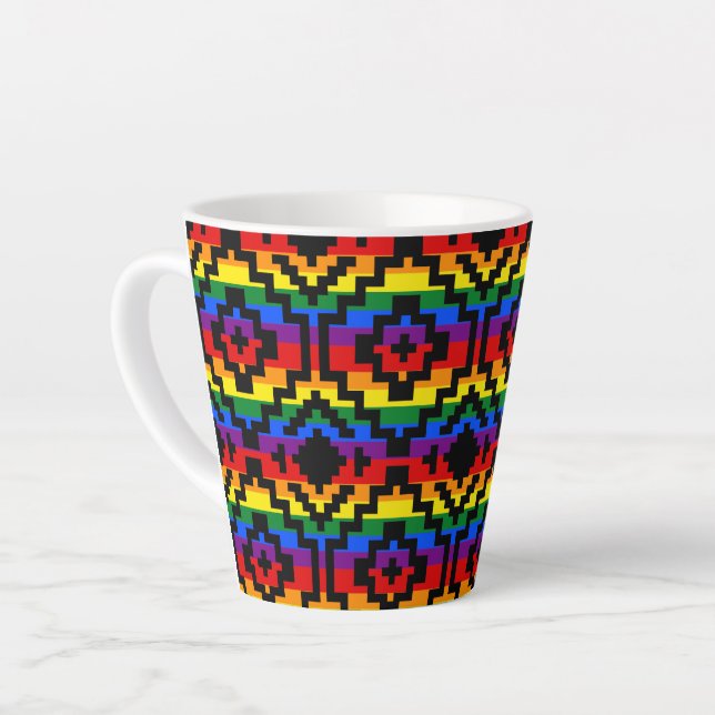 Pride Rainbow LGBTQ Geometrisch Milchtasse (Linke Ecke)