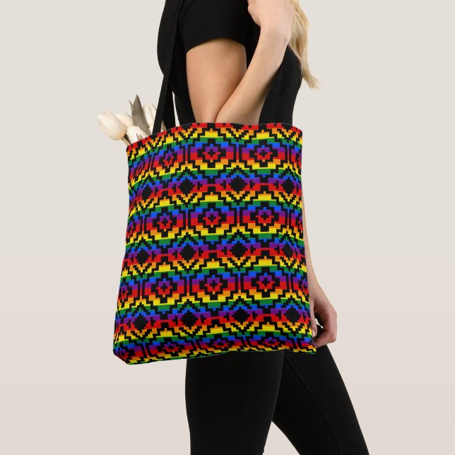 Pride Rainbow LGBTQ Geometrisch Tasche (Von Nahem)