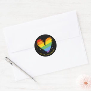 Pride Rainbow LGBTQ Herz Hochzeit Runder Aufkleber
