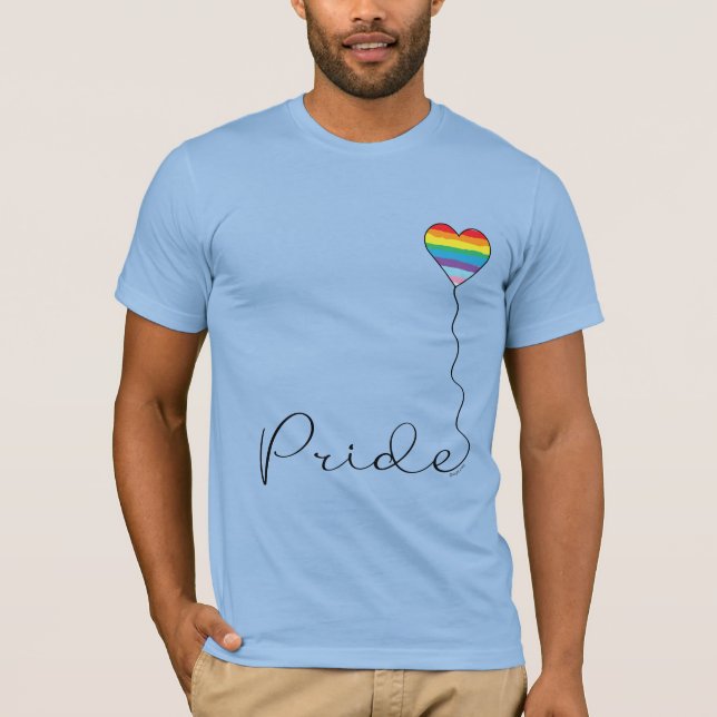 PRIDE Rainbow LGBTQIA Herz Balloon Blue T - Shirt (Vorderseite)