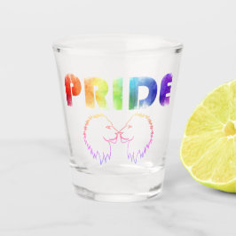 Pride Rainbow Lion Kontur transparent Schnapsglas