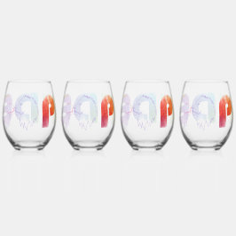 Pride Rainbow Lion Weinglas Ohne Stiel