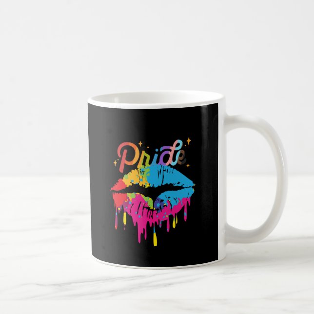 Pride Rainbow Lips LGBTQ | Dripping Lips Kaffeetasse (Rechts)