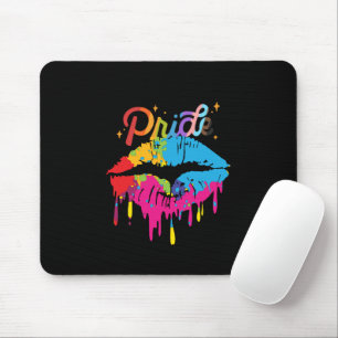 Pride Rainbow Lips LGBTQ   Dripping Lips Mousepad