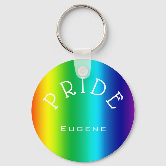 PRIDE Rainbow Multicolors Personalisiert Schlüsselanhänger (Vorderseite)