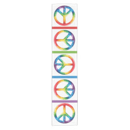 Pride Rainbow Peace Sign Kurzer Tischläufer