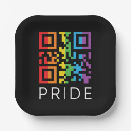 Pride Rainbow QR Code LGBTQIA+ Pappteller