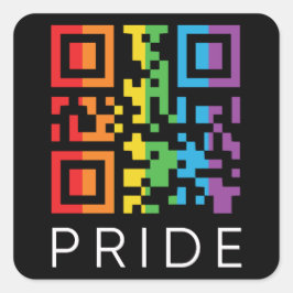 Pride Rainbow QR Code LGBTQIA+ Quadratischer Aufkleber