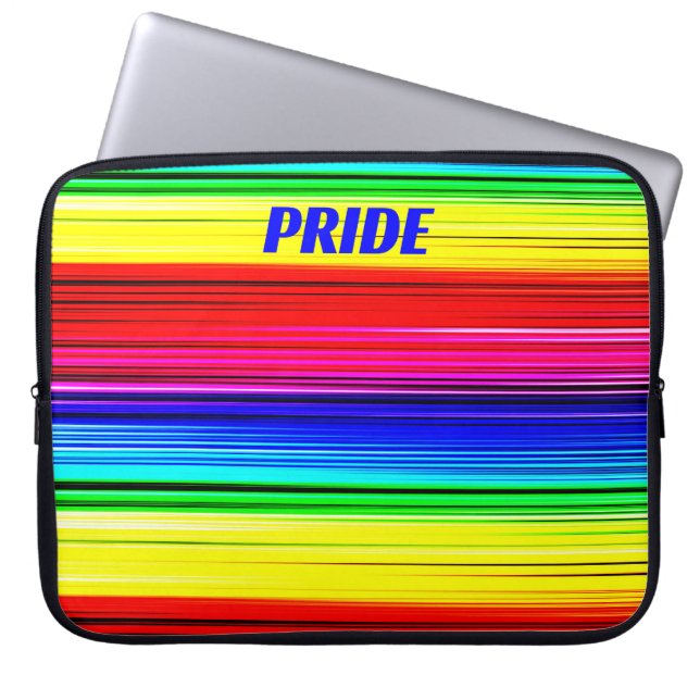 PRIDE Rainbow Stipes farbenfroher Trendy Chic Laptopschutzhülle (Vorderseite)