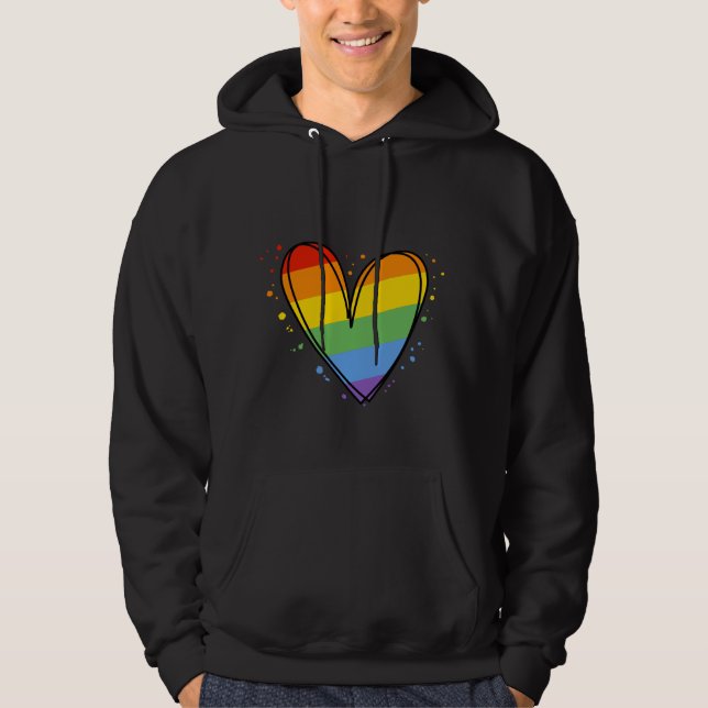 Pride Rainbow Sweat - shirt à capuche LGBTQ (Devant)