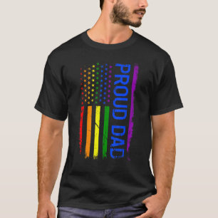 Pride Rainbow US Flag Pride Monat LGBT Lesbian Gay T-Shirt