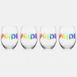 Pride Rainbow Weinglas Ohne Stiel