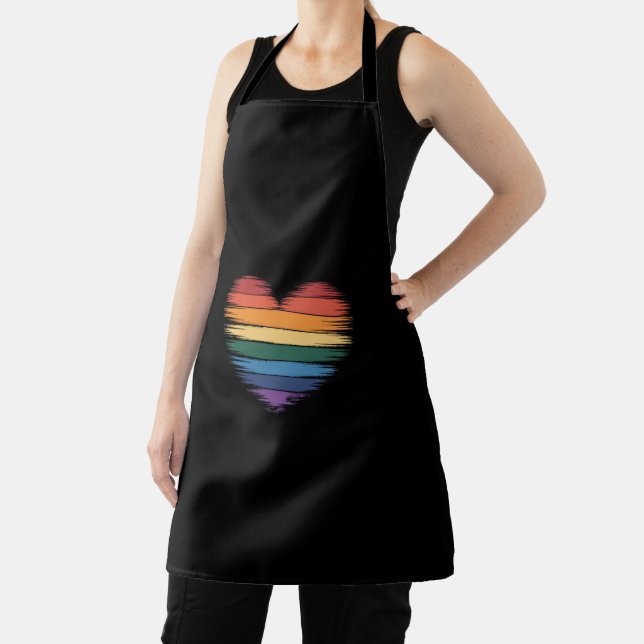 Pride Rainbows Herz Print LGBT Gay Pride Schürze (InSitu)