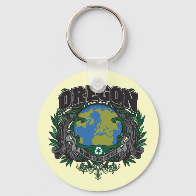 Pride Recycle Oregon Schlüsselanhänger (Vorderseite)
