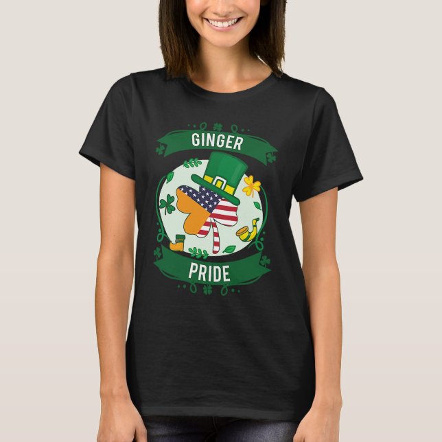 Pride Red Beard Redhead Ginger Bearded Shamrock Pa T-Shirt (Vorderseite)