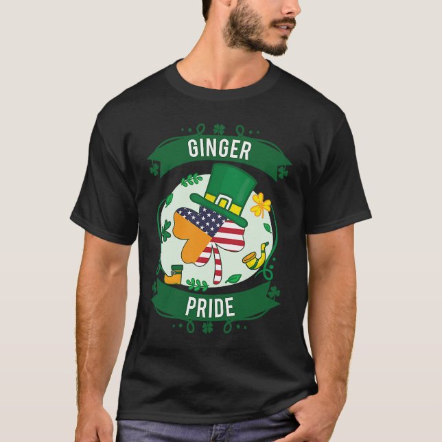 Pride Red Beard Redhead Ginger Bearded Shamrock Pa T-Shirt (Vorderseite)