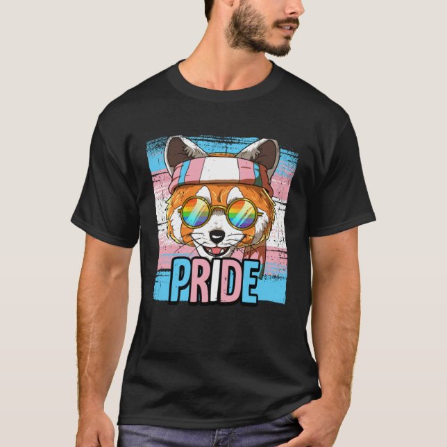 Pride Red Panda LGBTQ Transgender Flag Pride Month T-Shirt (Vorderseite)