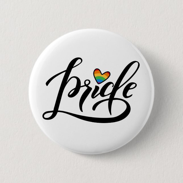 Pride Script Heart Button (Vorderseite)