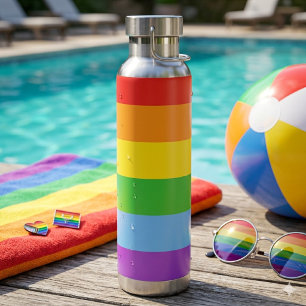 Pride Shield: Regenbogenflagge Trinkflasche