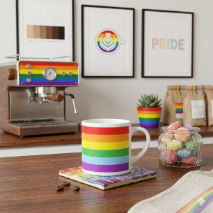 Pride Shot: Regenbogenflagge Espressotasse