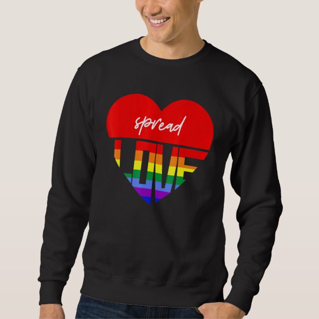 Pride Spread Liebe Regenbogenherz Sweatshirt (Vorderseite)
