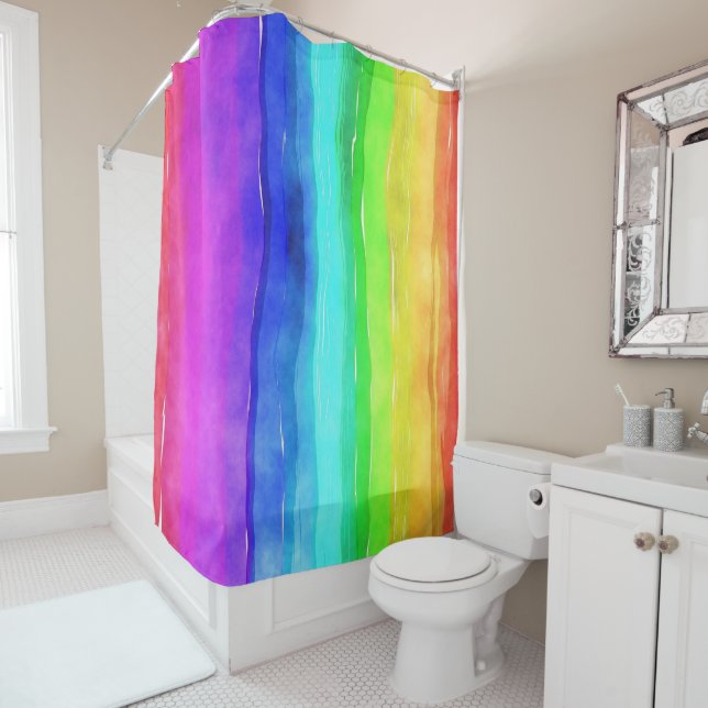 Pride-Symbol-Flagge für ein Leben in Diskriminieru Duschvorhang (Beispiel)